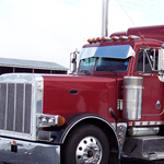 A detailed red truck