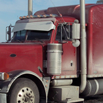 A dirty red truck