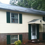 A power washed home exterior