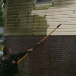 Power washing siding