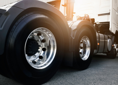 Aluminum truck wheels shining after a polishing